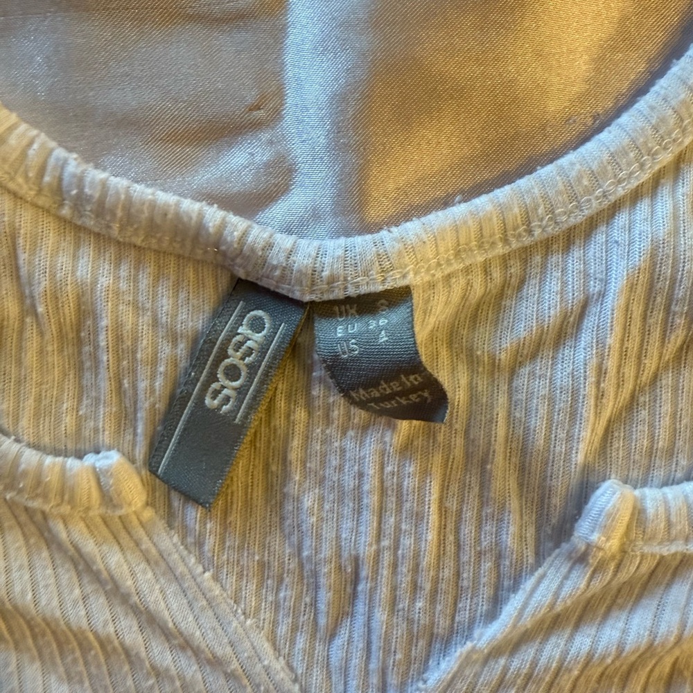 ASOS White Ribbed Top - Picture 2 of 3